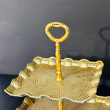 2 Tier Golden Pastry Tray (Square)