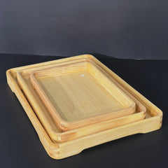 3 Piece Wooden Tray Set