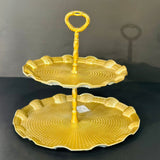2 Tier Golden Pastry Tray (Round)