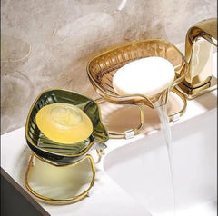 Acrylic Soap Holder with Golden Metal Stand