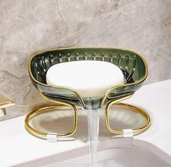 Acrylic Soap Holder with Golden Metal Stand