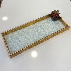 Versatile Golden Border Glass Tray-D1