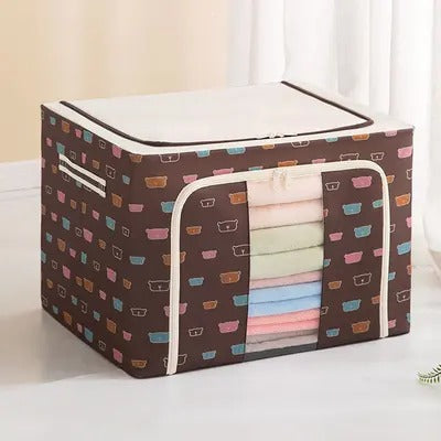Foldable Clothes Storage Box (100L)-Brown