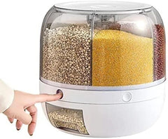 6 Compartment Grain Storage Dispenser White-M