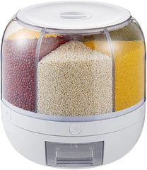6 Compartment Grain Storage Dispenser White-M
