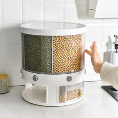 6 Grid Grain Storage Round White