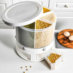 6 Grid Grain Storage Round White