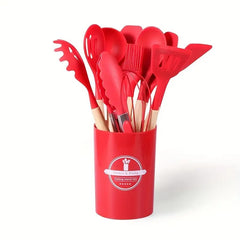 12 PCS Silicone Kitchenware Cooking Utensils Set Red