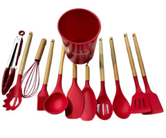 12 PCS Silicone Kitchenware Cooking Utensils Set Red