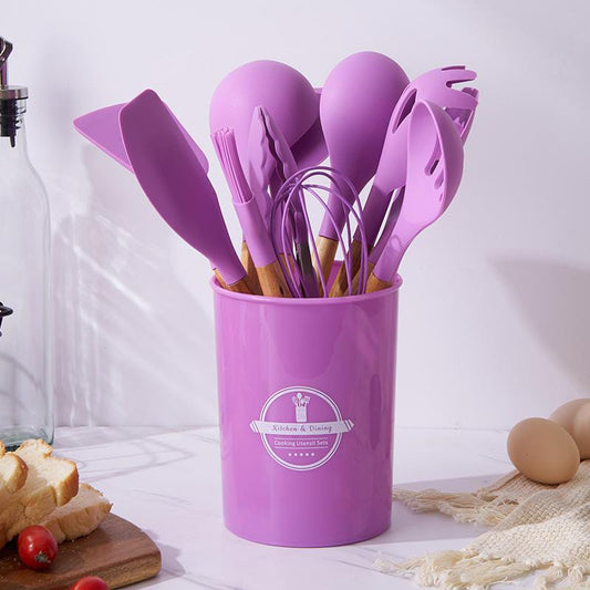 12 PCS Silicone Kitchenware Cooking Utensils Set(Purple)