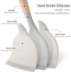 12 PCS Silicone Kitchenware Utensils Set (Light Grey)