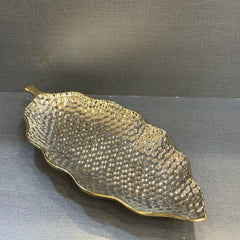 Golden Leaf Design Dotted Dish