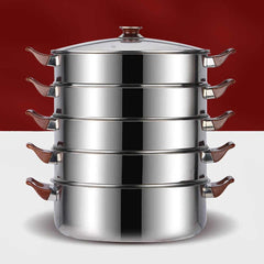 5 Layer Stainless Steel Steamer Pot 34cm
