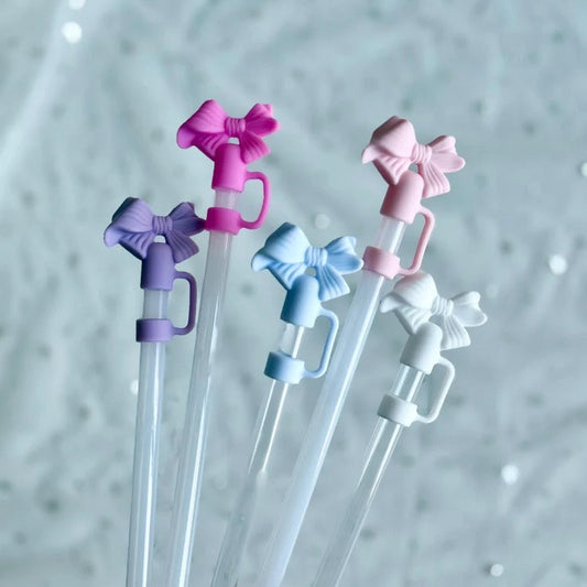 Silicone Straw Cover Cap (Bow Design)