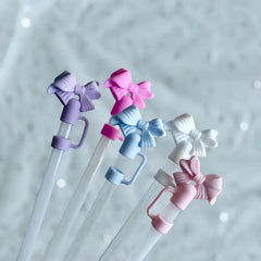 Silicone Straw Cover Cap (Bow Design)