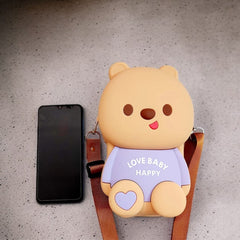 1 Pc Cartoon Silicone Cross Body Travel Bag