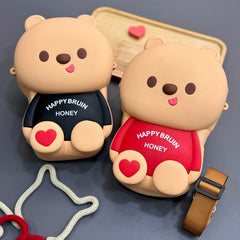 1 Pc Cartoon Silicone Cross Body Travel Bag