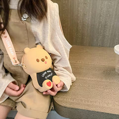 1 Pc Cartoon Silicone Cross Body Travel Bag