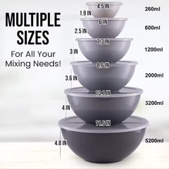 6 Pcs Nesting Bowl Set with Lid