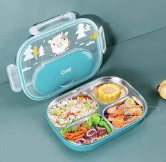 4 Compartment Stainless Steel Lunch Box