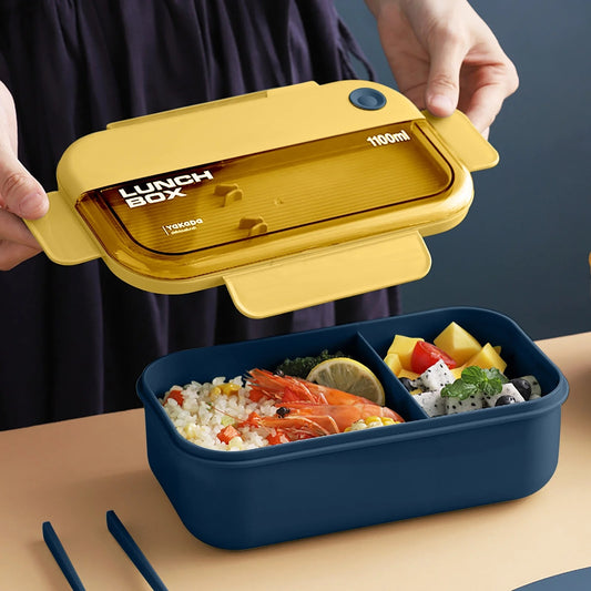 2 Compartment Bento Lunch Box-Blue
