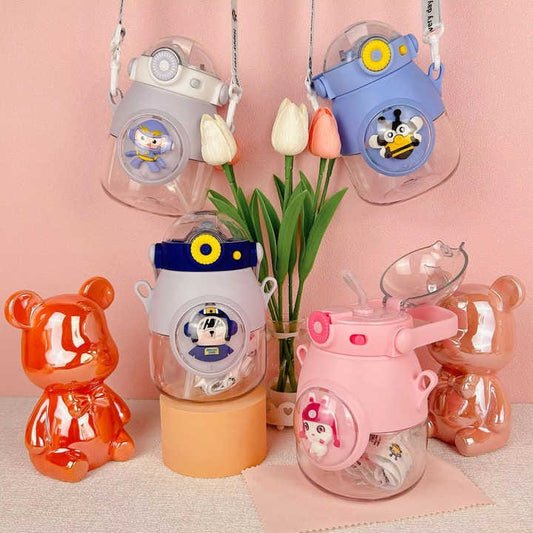 Leak proof Cartoon Water Bottle with Straw