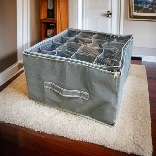 120 GSM 16 Pocket Shoe Organizer (Light Grey)