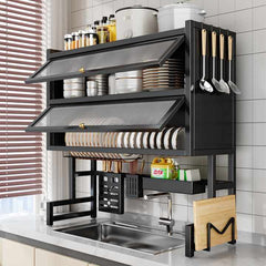 Double Cabin Over the Sink Rack-Black