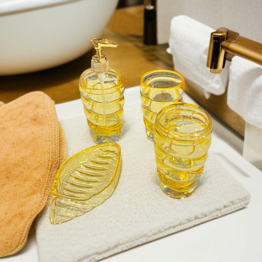 4 Pcs Acrylic Bath Set-Yellow