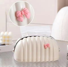 Creative Shell Design Tissue Box-White Silver