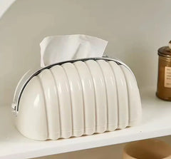 Creative Shell Design Tissue Box-White Silver