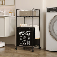 2 Layer Multifunctional Laundry Storage Rack-Black