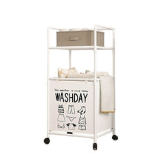2 Layer Multifunctional Laundry Storage Rack-White