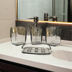 4 Pc Acrylic Bath Set -Black