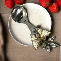 Butterfly Design Silver Serving Spoon