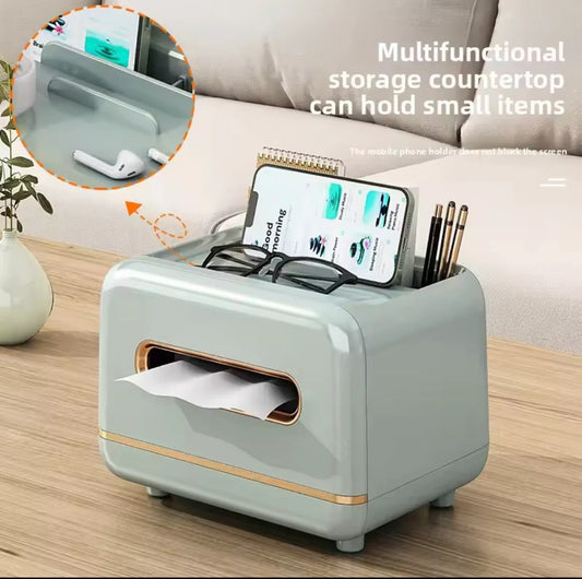 Tissue Box with Magnetic Opening-Sky Blue