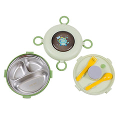 Round Three Grid Lunch Box -Green