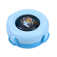 Round Three Grid Lunch Box -Blue