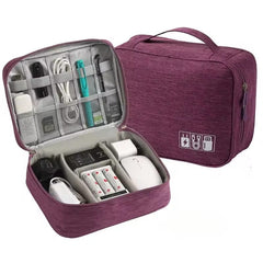 1 Pc Travel Electronic Digital Storage Bag (Purple)