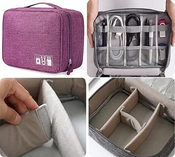 1 Pc Travel Electronic Digital Storage Bag (Purple)