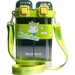 Unicorn-themed kids' water bottle Lime Green