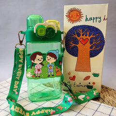 Happy Kids Dual Opening Bottle -Green