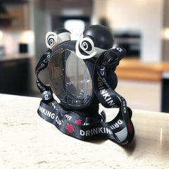 2-in-1 dual sipper water bottle -Black