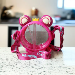 2-in-1 dual sipper water bottle -Pink