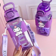 Cartoon Design Water Bottle-Purple