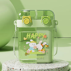 Double Drinking Straw Bottle-Green