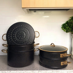 5 Layer Marble Coating Steamer Pot 32cm