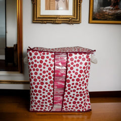 110GSM Cloth Storage Bag 1 Pc Mehroon(Polka Dot)