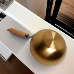 Golden Wok Pan with Handle-20cm