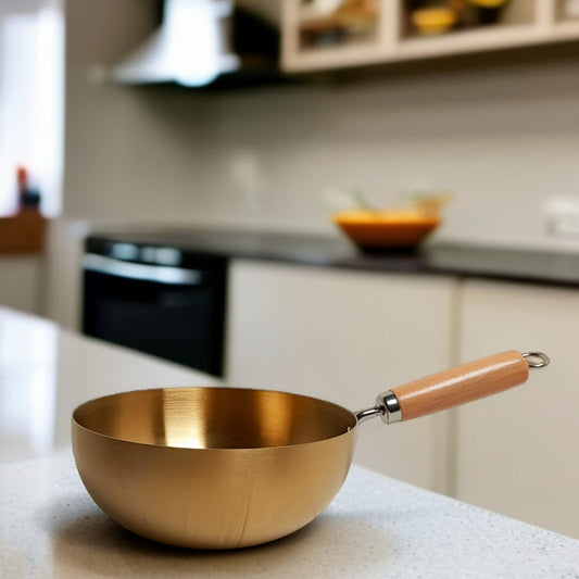 Golden Wok Pan with Handle-20cm